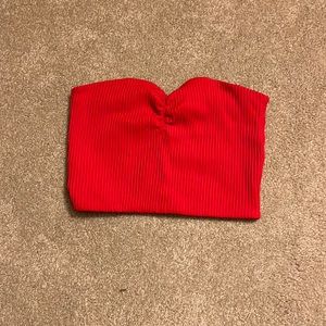 Wilfred red crop top heart shaped neckline